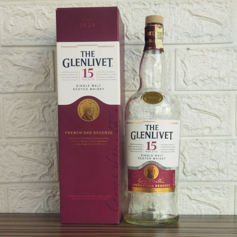 Botol Kosong Glenlivet 15 Years + Box 1Liter
