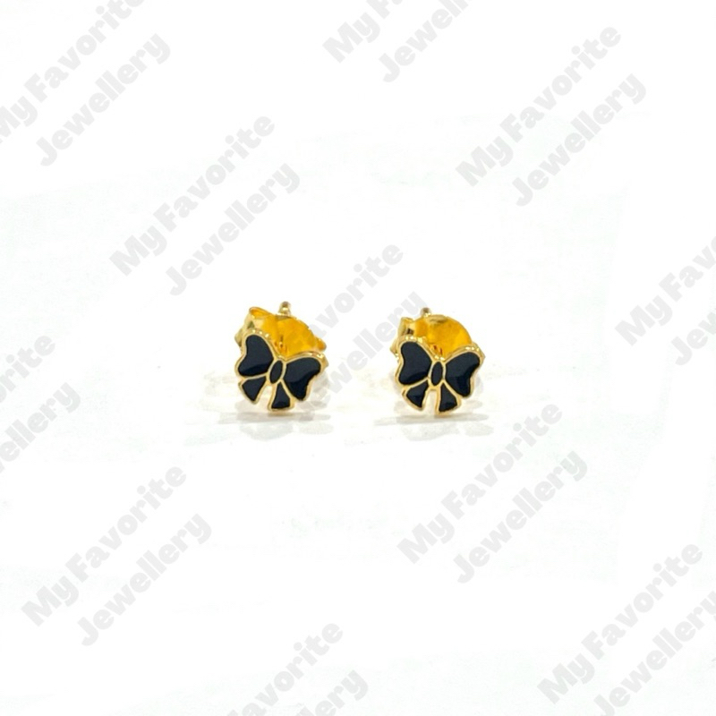 Giwang Pita Hitam EMAS ASLI Kadar 700 16K