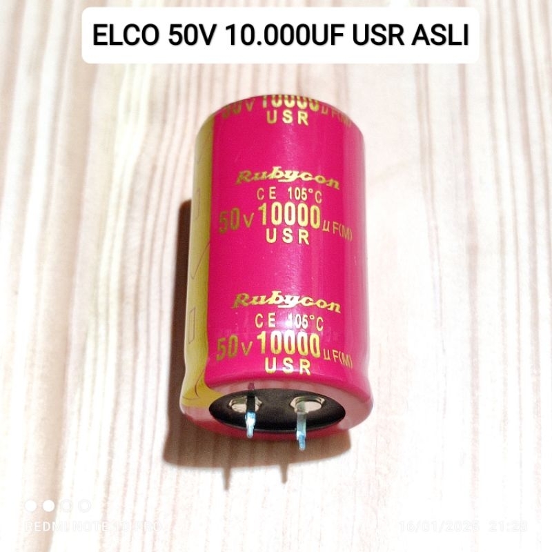 KAPASITOR ELCO 50V 10000UF RUBYCON JAPAN ASLI