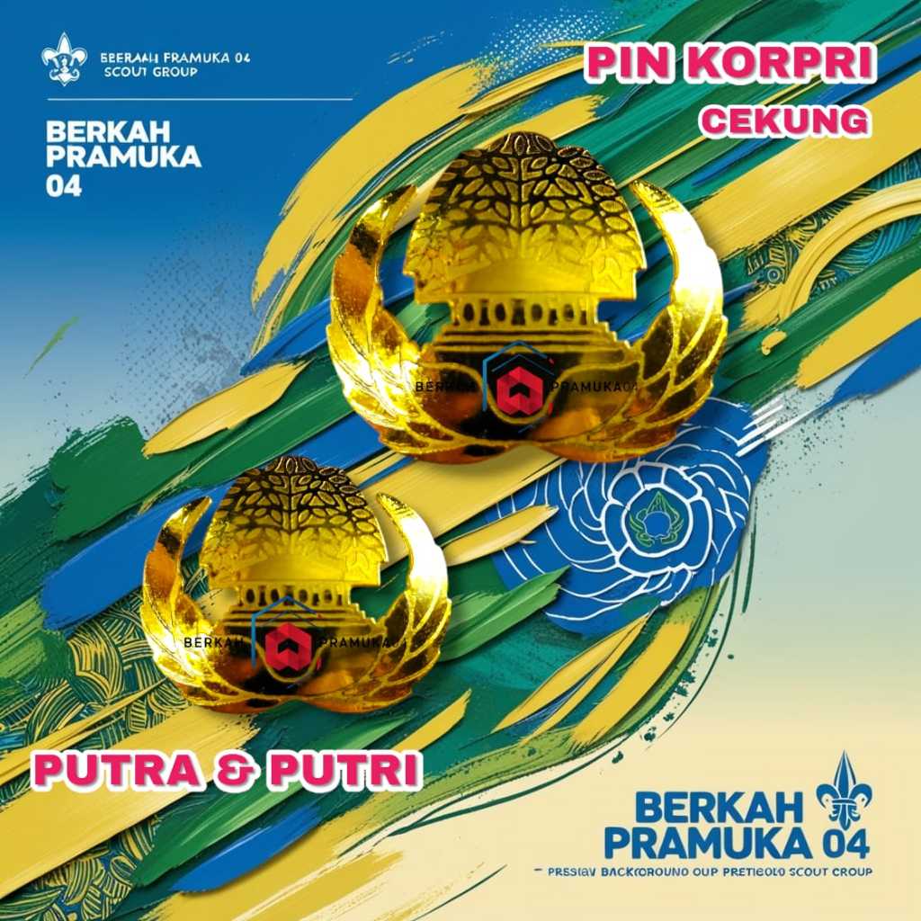 Pin bros lencana korpri cekung kuningan