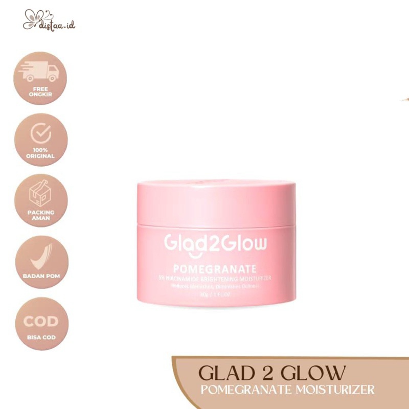 [Official Distributor] Moisturizer Pomegranate Glad2Glow Moisturizer pink glad 2 glow