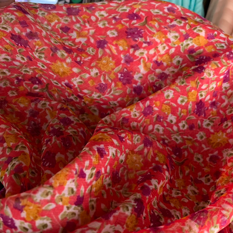 kain sifon motif bunga - kain sifon - kain sifon motif premium