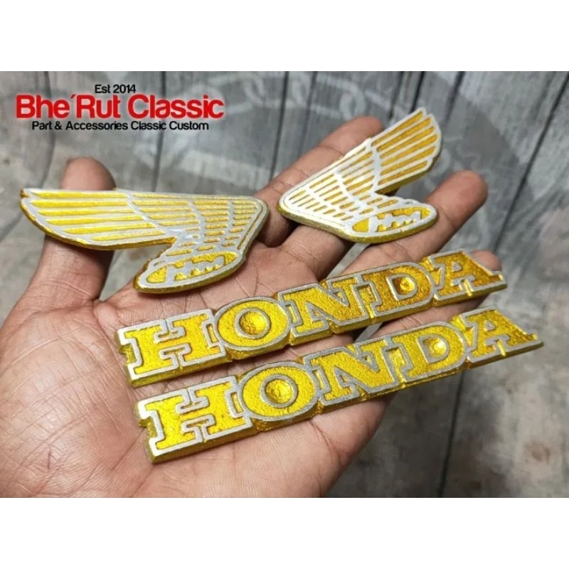 Emblem Tangki Honda Cb Glatik Gold Bahan Cor Lentur