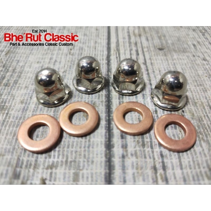 Mur Topi Set Ring Tembaga Head Boring Mur Silinder Head Honda Astrea Star Prima Grand Legenda Supra 