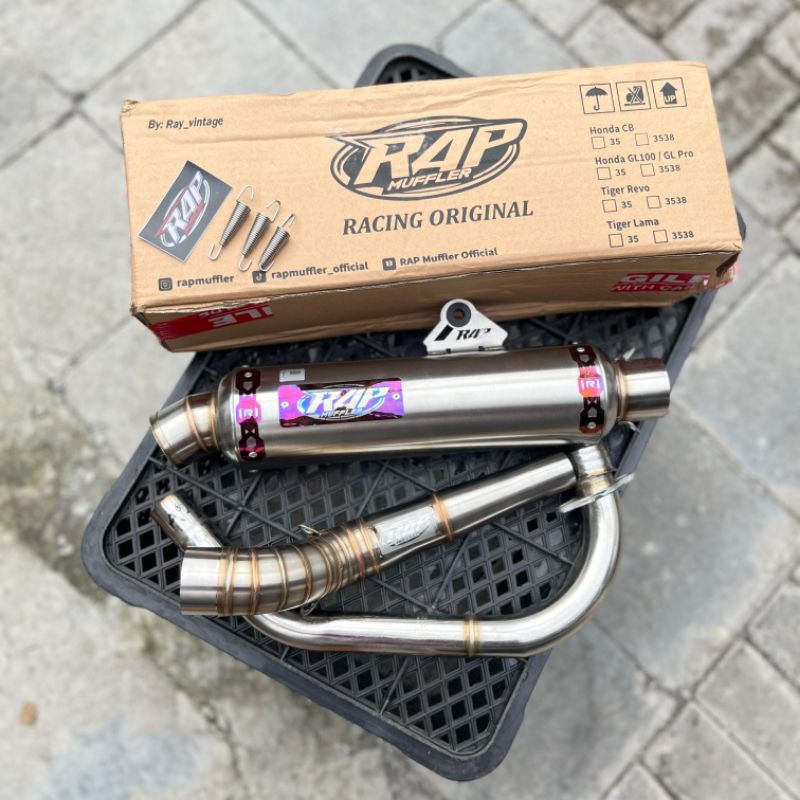 KNALPOT RACING RAP MUFFLER NALPOT KOMPETISI RAP MUFFLER STAINLES 304 MODEL TITANIUM PNP CB GL MP GL 