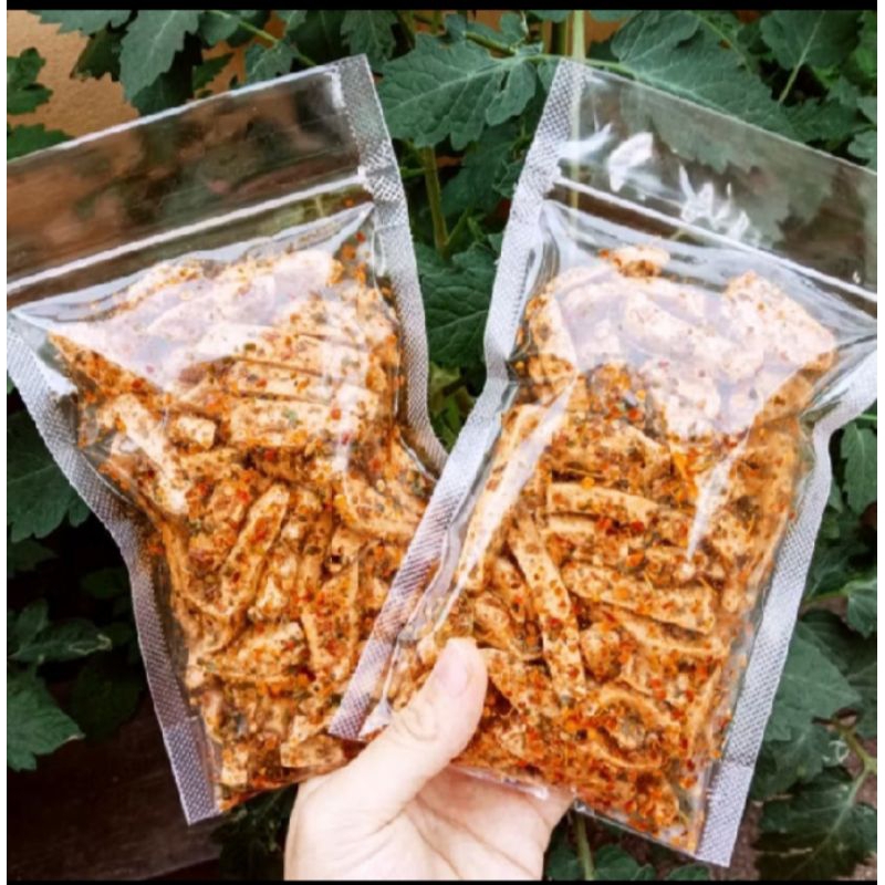 

Basreng Pedas Daun jeruk100 gram bakso goreng cemilan Snack crispy pedas gurih
