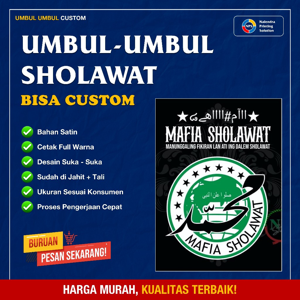 Umbul Umbul Sholawat Bisa Custom/Custom Umbul Umbul