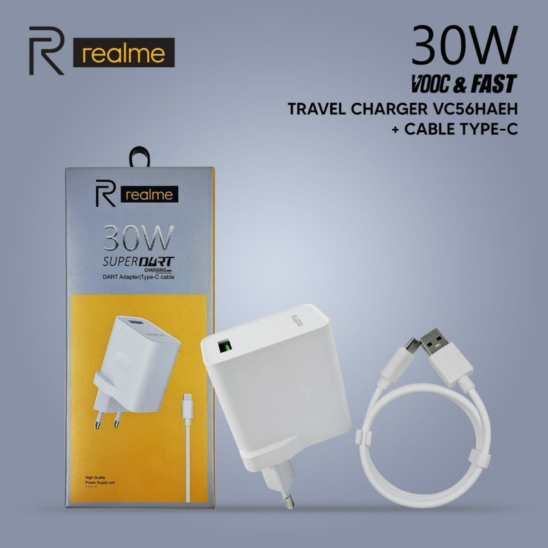 Charger 30W Realme SUPER VOOC DART Fast Charging Cable Type C 30Watt Support VOOC DART