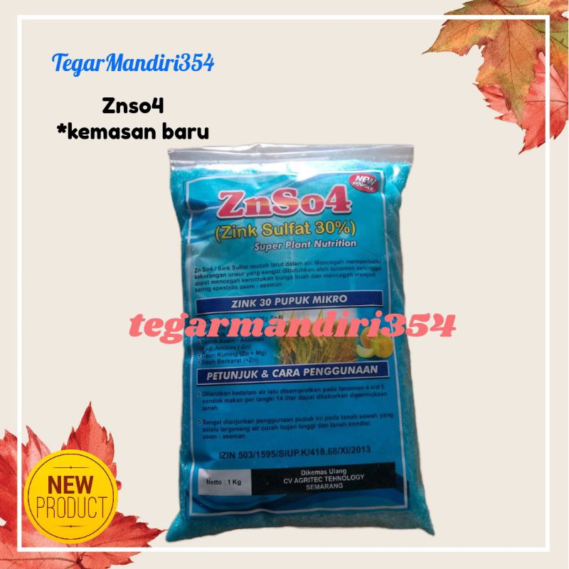 pupuk mikro zink (znso4) / nutrisi pembenah tanah / pencegah asam asam tanah znso4 1kg putih