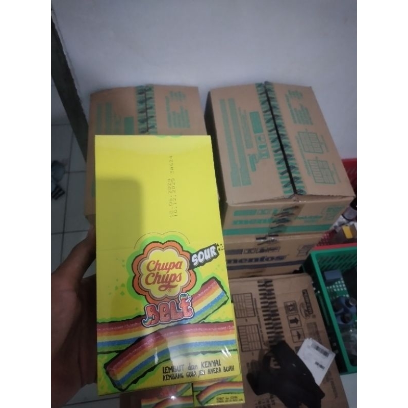 

Chupa Chups Sour Belt Rainbow - Permen Jelly 1 box (isi 24pcs x 8g)