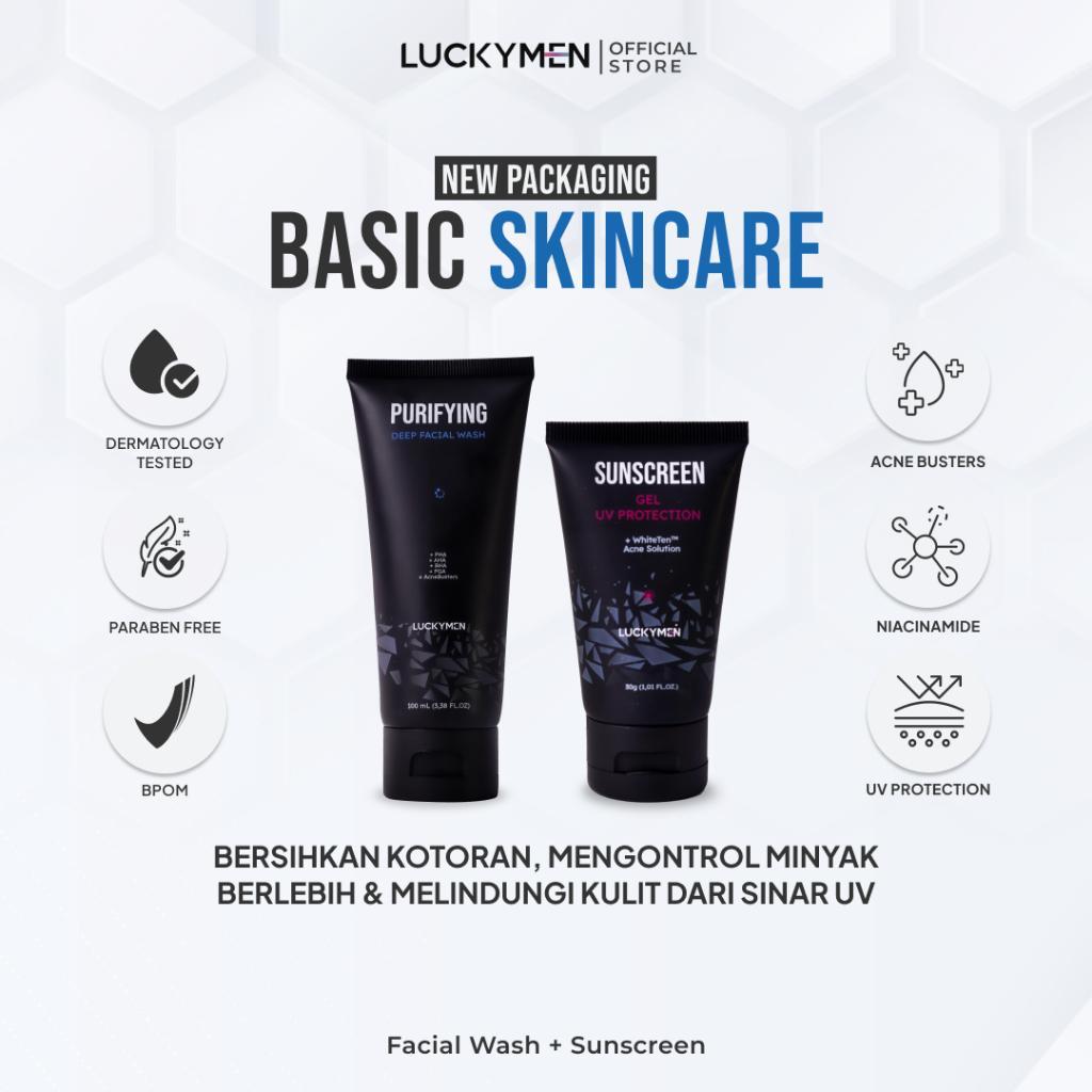 BASIC SKINCARE (Facialwash + Sunscreen) by.luckyman