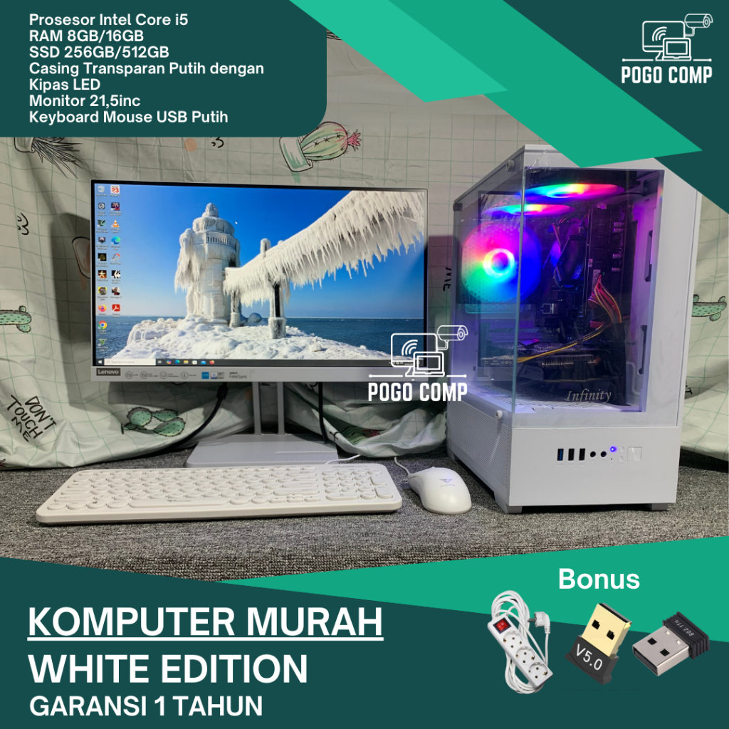 Paket Komputer Core i5 Murah White Edition