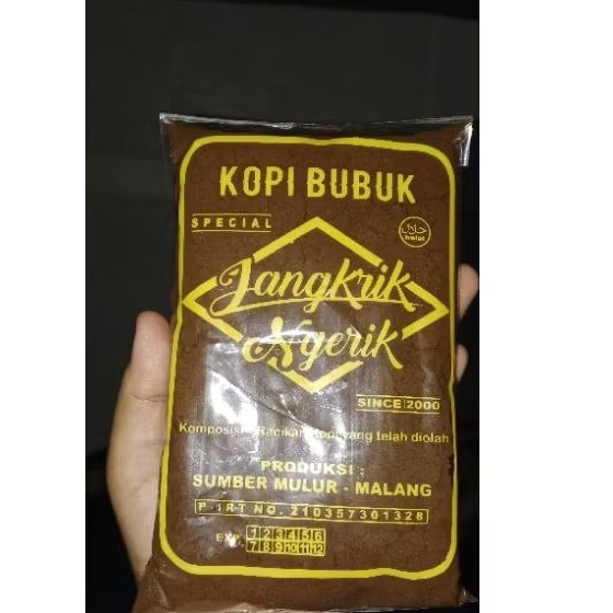 

Kopi bubuk cap JANGKRIK NGERIK KUNING PREMIUM