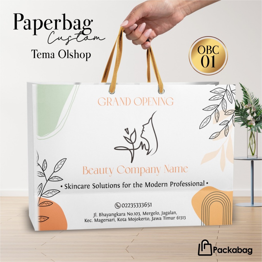 

PAPER BAG CUSTOM TEMA OLSHOP – PAPERBAG PACKAGING AESTHETIC, BAHAN BRIEF CARD PREMIUM