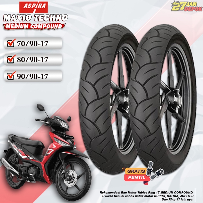 Ban Motor Bebek Aspira Techno Ring 17 Tubles Ban Motor Tubeless Supra Satria Vixion Ring 17 Tubles