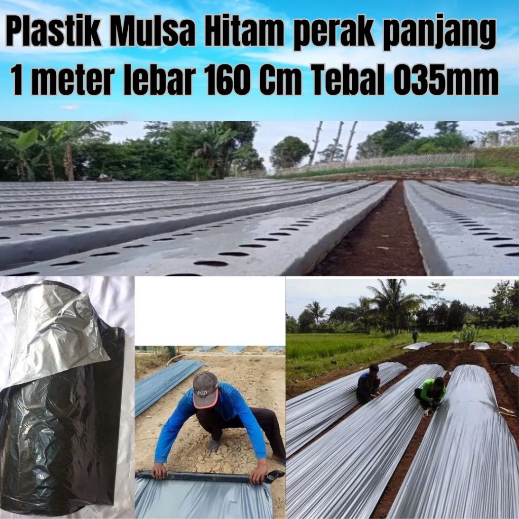 Plastik Mulsa Hitam Perak - 1 Meter - Lebar 160 cm | PLASTIK MULSA KEMASAN 1 KG PANJANG 40 METER | P