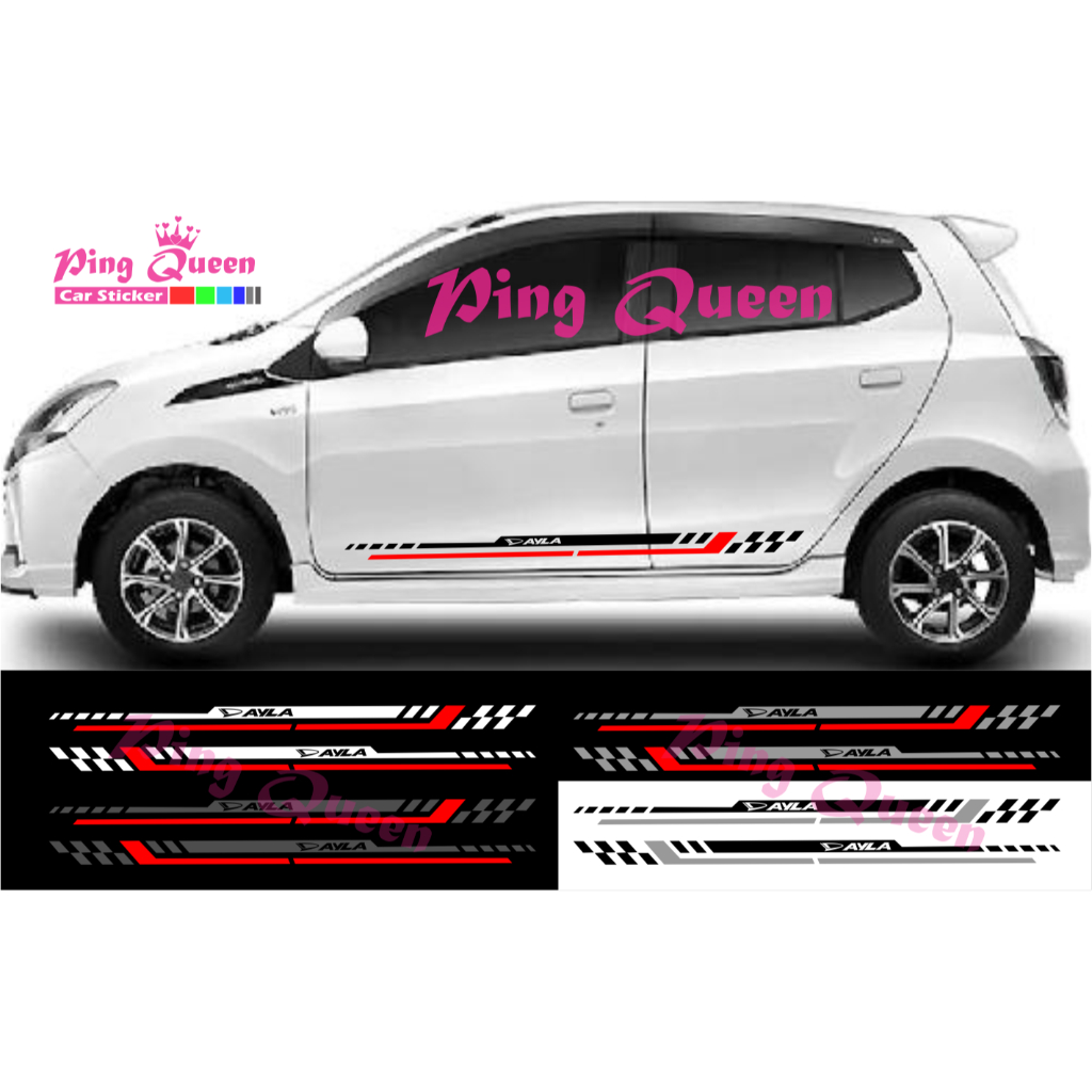 STICKER BODY SAMPING MOBIL AYLA STICKER CUTTING MOBIL DAIHATSU AYLA