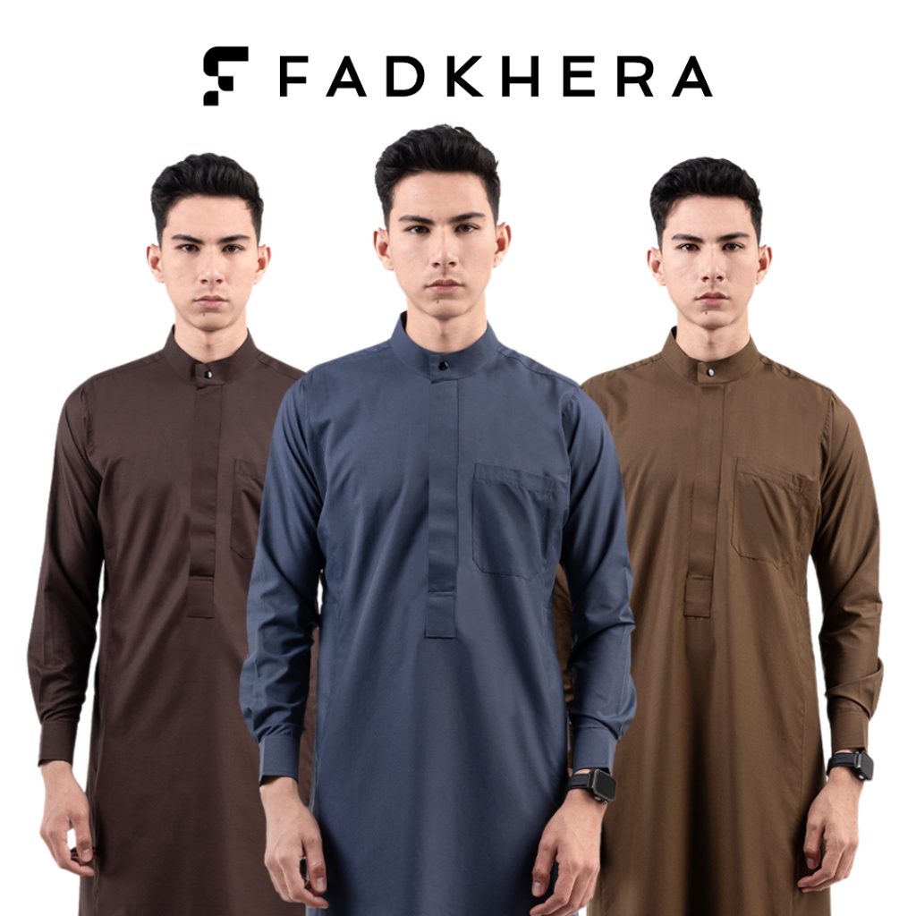 FADKHERA ELQUDS | Fadkhera Official Jubah Gamis Pria Thobe Premium Lengan Panjang Polos