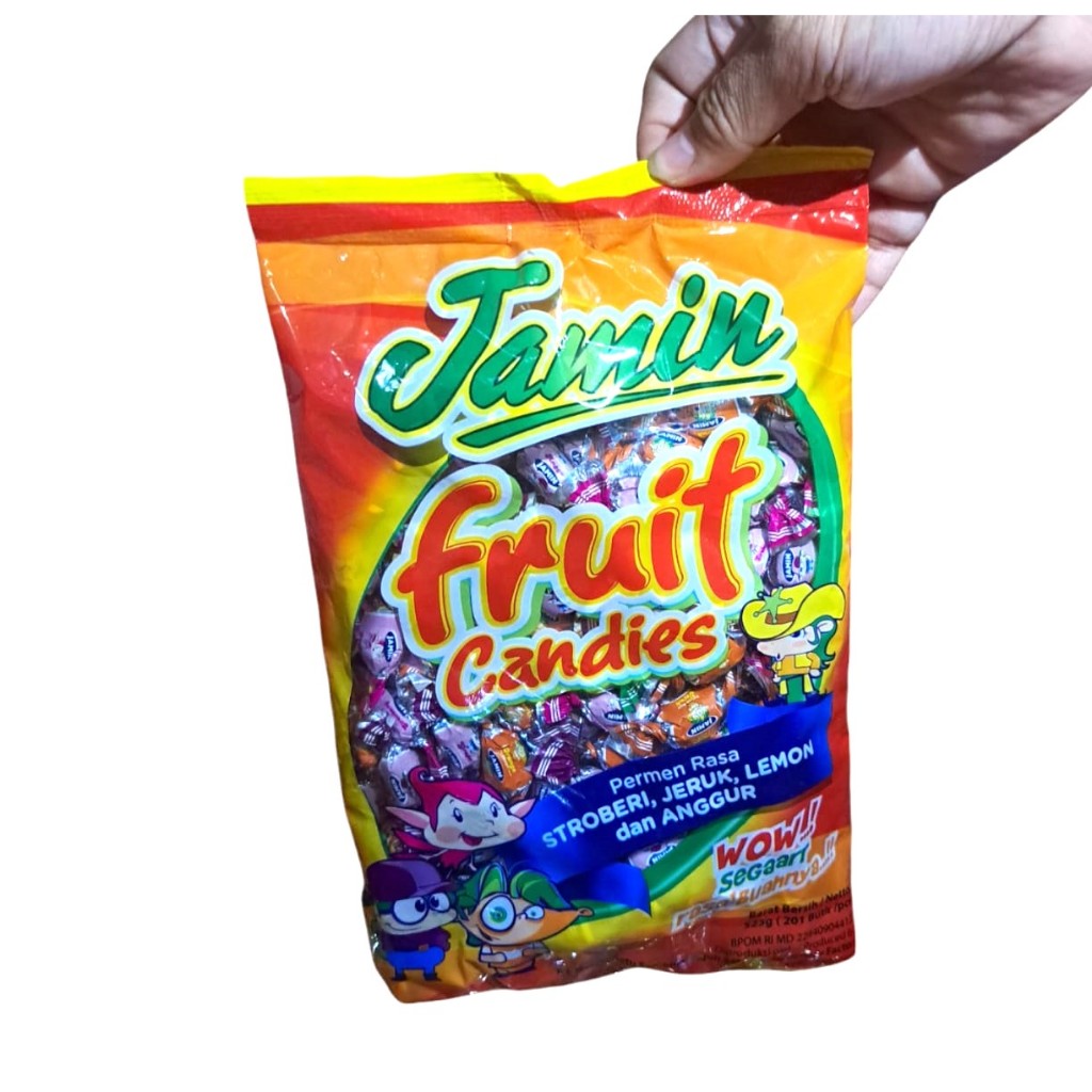 

PERMEN RASA BUAH JAMIN FRUIT CANDIES MIX RASA ISI 200 PCS 525GRAM