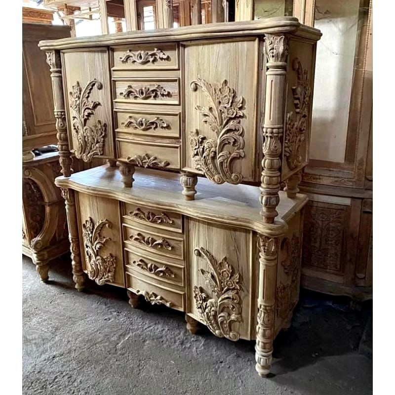 Bufet ukir kian santang kayu jati bufet bombay ukir jepara meja bufet ukir