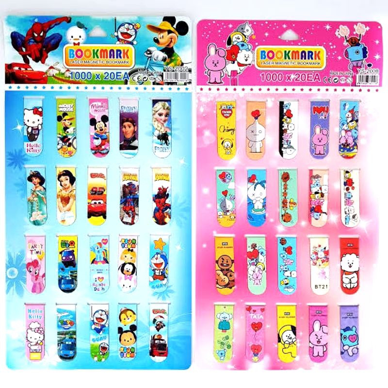 

20pcs bookmark / pembatas buku magnet Lembaran