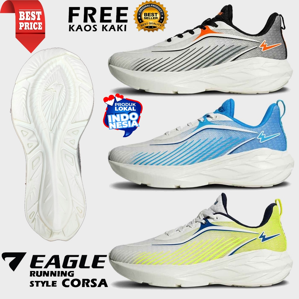 Sepatu Lari Lifestyle Eagle Corsa Orignal Free Kaos Kaki - Sepatu Olahraga Running Lifestyle Senam J