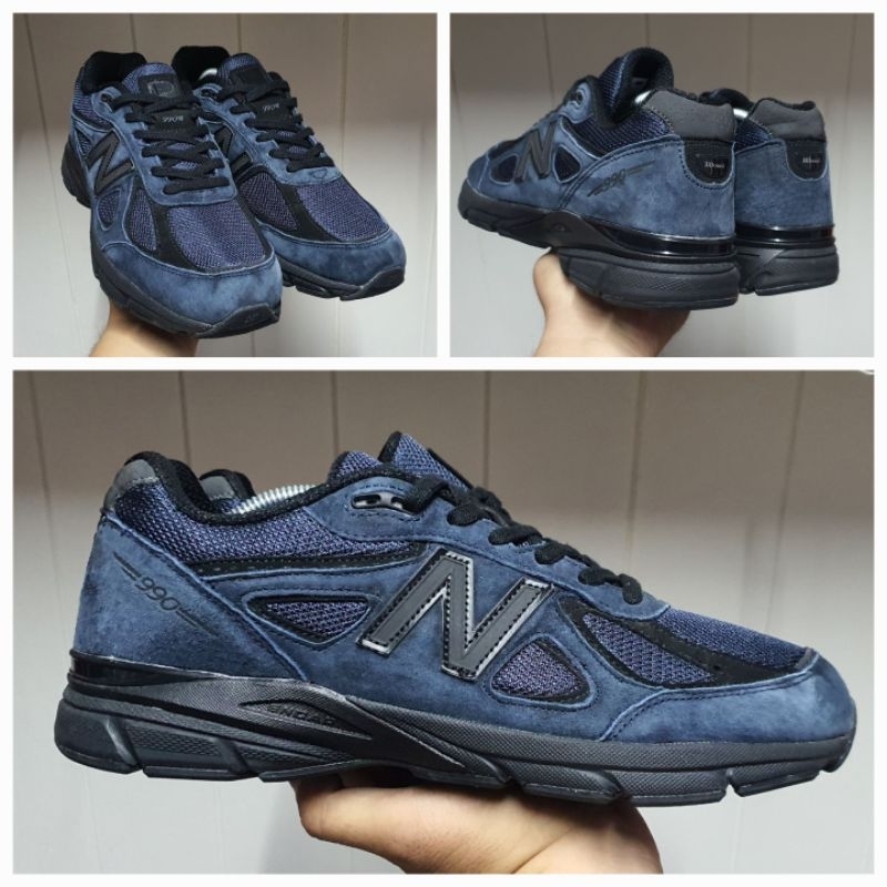 Sepatu Running NB-990V4 Navy suede Original size 45 second like new USA