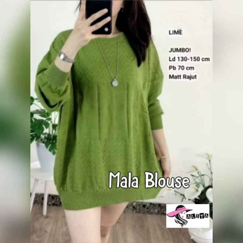 ATASAN BLOUSE JUMBO/MALA/BLOUSE TOP WANITA RAJUT JUMBO LD 150 CM FIT XXXXL