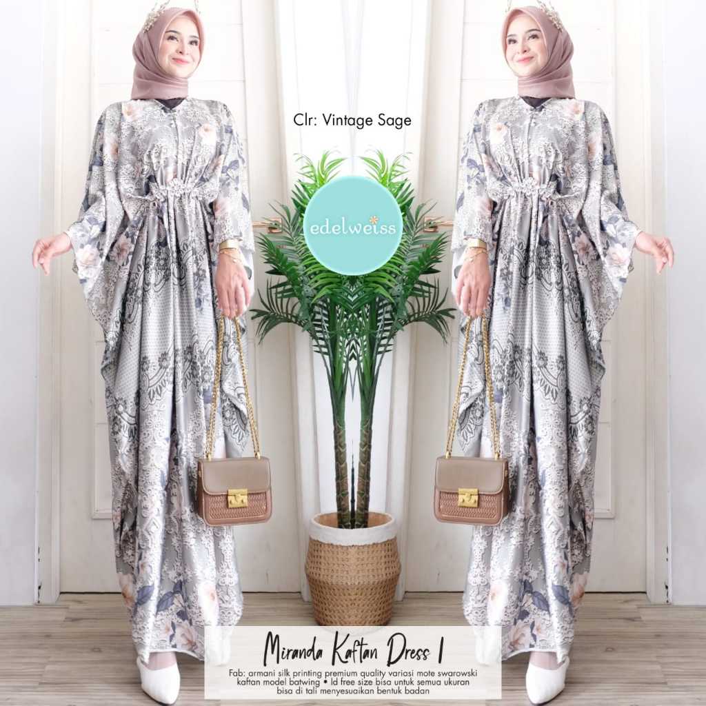 MIRANDA KAFTAN DRESS 1 BY EDELWEISS / GAMUS KAFTAN/ GAMIS REMAJA / GAMIS WANITA MEWAH / GAMIS LEBARA