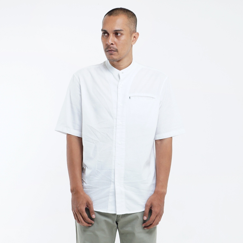 Baju Koko Original MGEE - Baju Koko Lengan Pendek Pria Original MGEE Azka CKPR 070 White