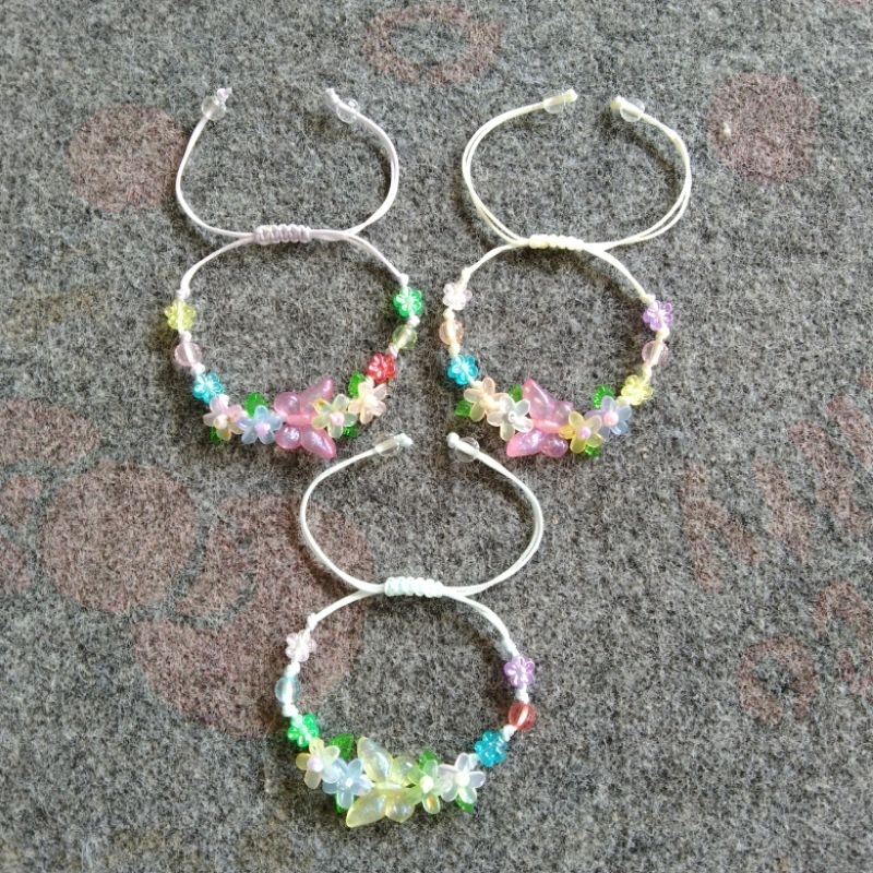 Spring Garden Gelang Manik Tali Serut Aesthetic Fairy Gelang Kepang Bracelet Fairy Gelang Bunga Aest