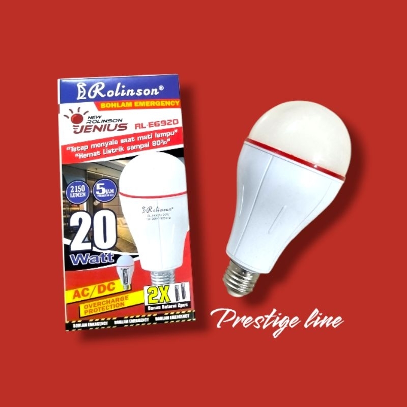 BOHLAM EMERGENCY ROLINSON 20 WATT/LAMPU EMERGENCY MENYALA SAAT MATI LAMPU