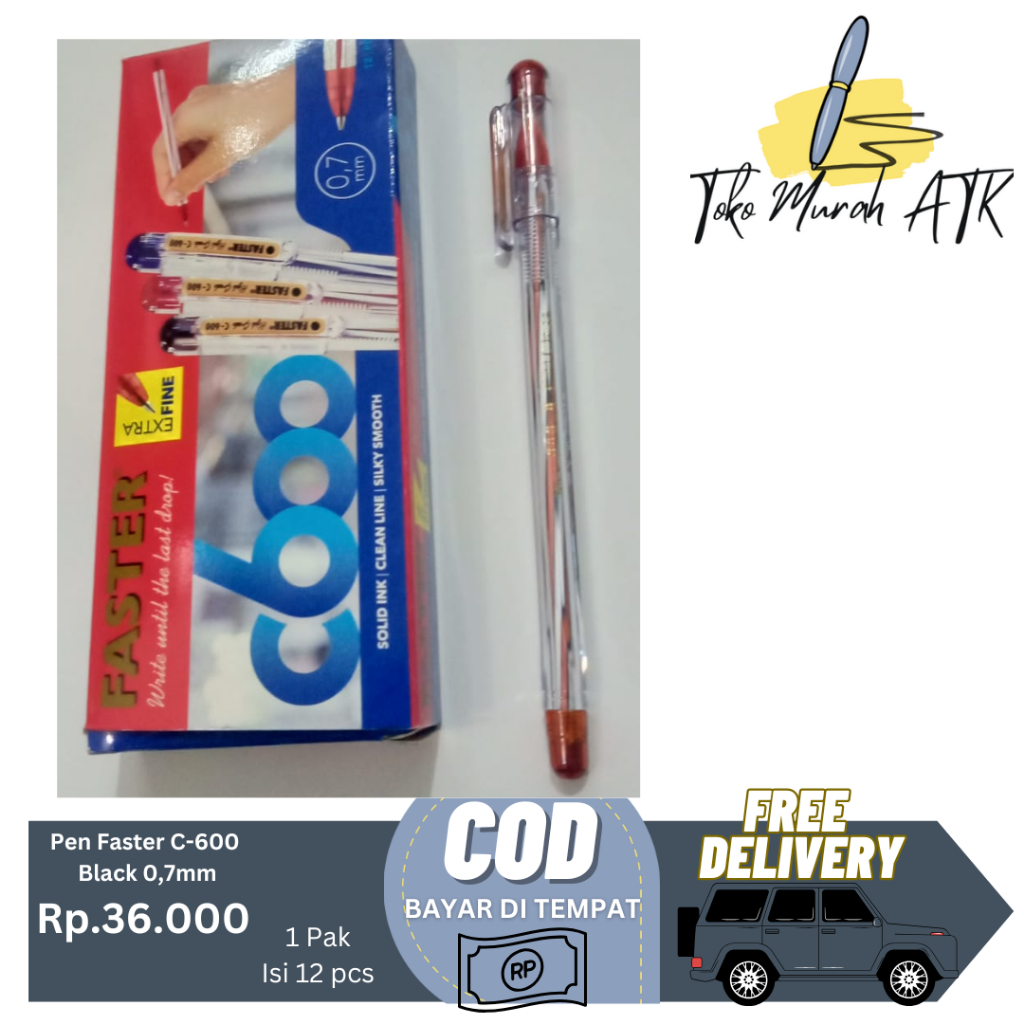

Ballpoint / Pulpen Faster C-600 1 Pack / 12 pcs / Black