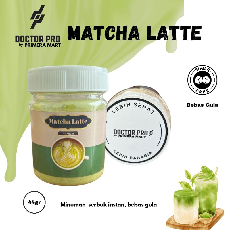 

Minuman Kekinian Varian Matcha Latte 0% gula 44gr | No Sugar | Doctor Pro