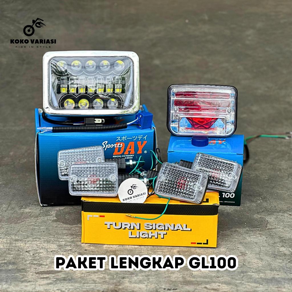 Daymaker GL Lampu Daymaker Kotak Set Batok GL MAX PRO HONDA WIN GL 100 Rx King 16 Mata Led Kotak