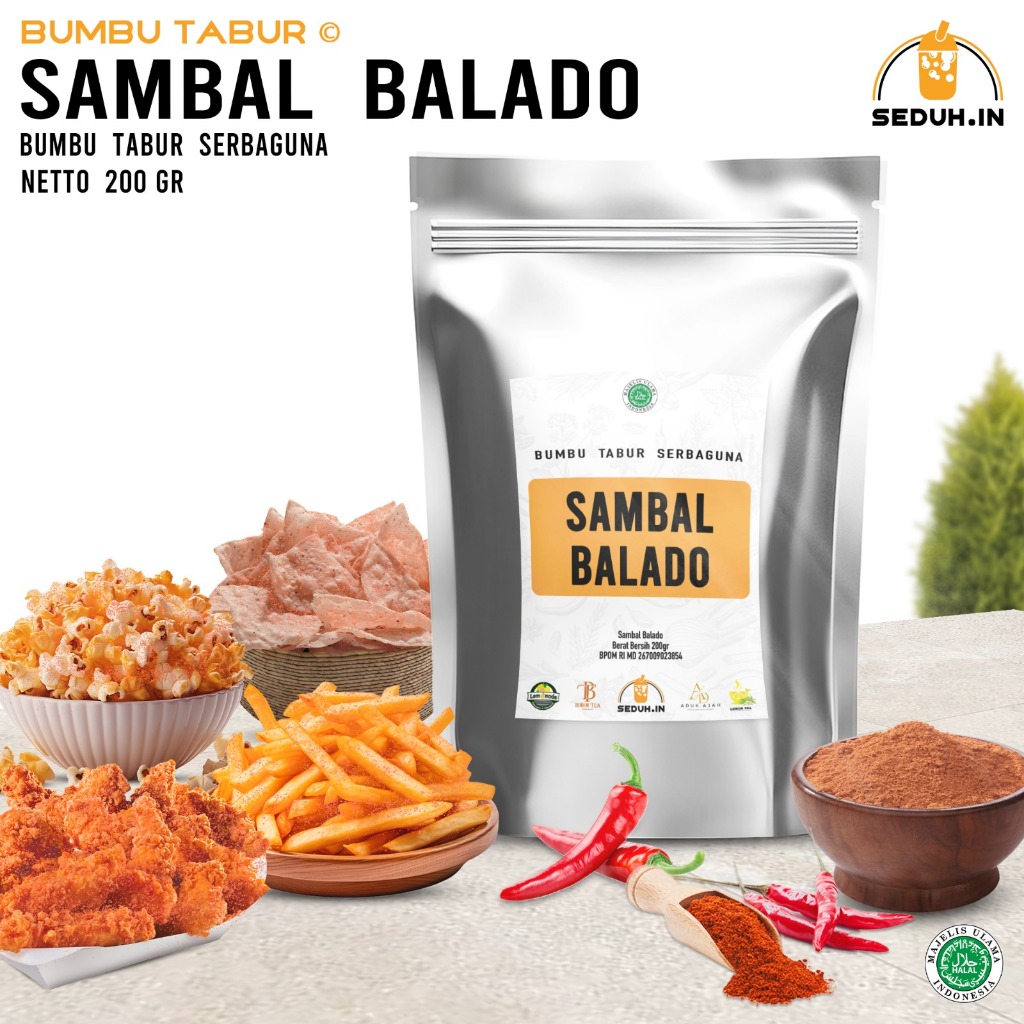 

Bumbu Tabur Serbaguna / Balado 200GR / Makanan Cemilan