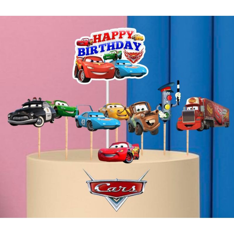 topper Cars, topper cake, hiasan kue ulang tahun topper karakter Cars