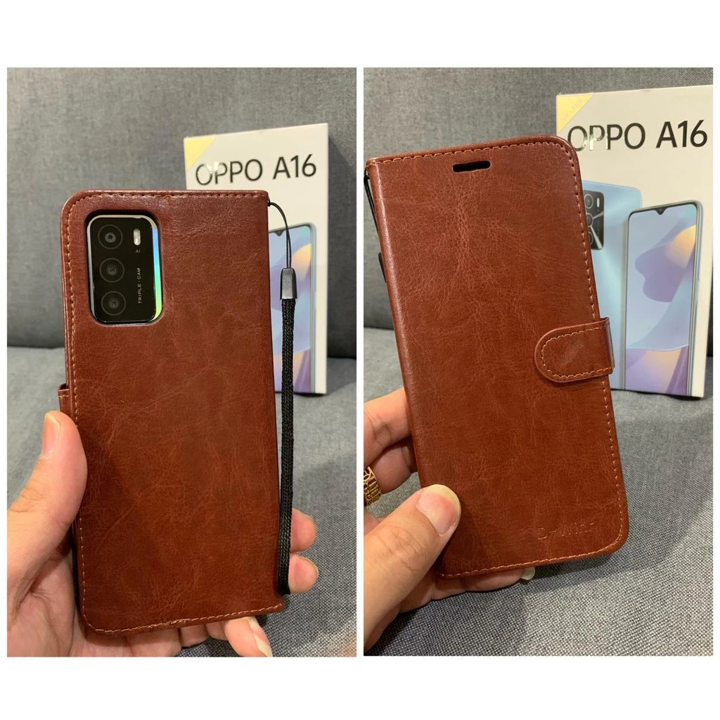 Case Oppo A16 - A54S Case Flip Cover Leather Case Wallet Dompet Sarung Buku Oppo A16 - A54S