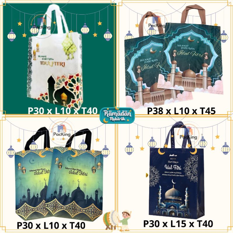 

ISI 12 (1 Lusin) goodie bag idul fitri tas spunbond lebaran laminasi jumbo