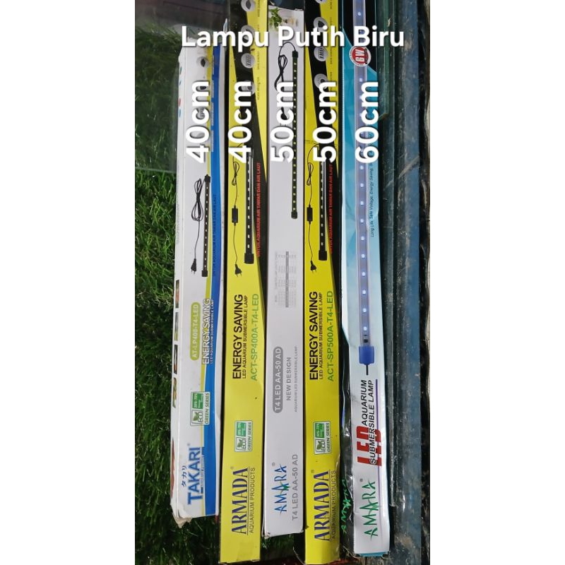Lampu LED Putih Biru Aquarium Aquascape Amara 40cm 50cm 60cm