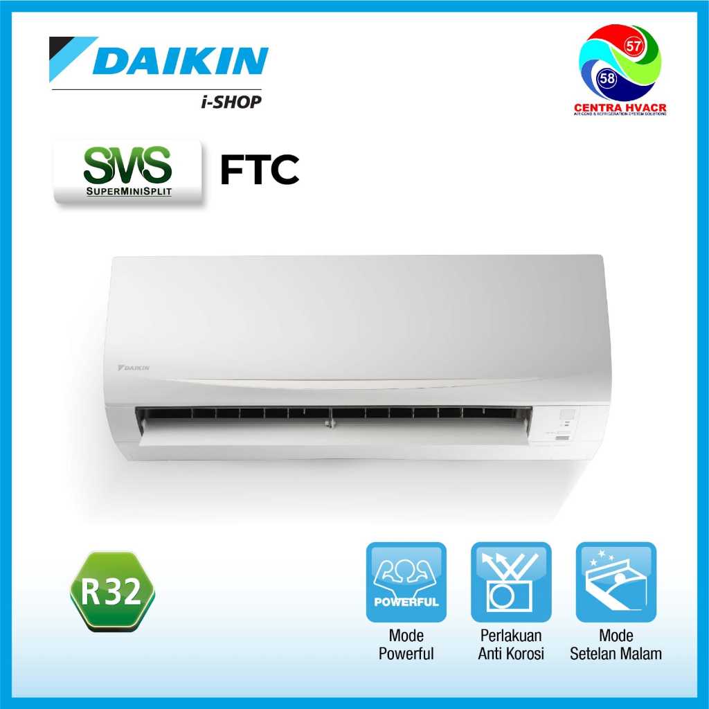 AC Daikin Standar Thailand Super Mini Split (SMS) 1/2 PK Model STC15NV (FTC15NV14 + RC15NV14)