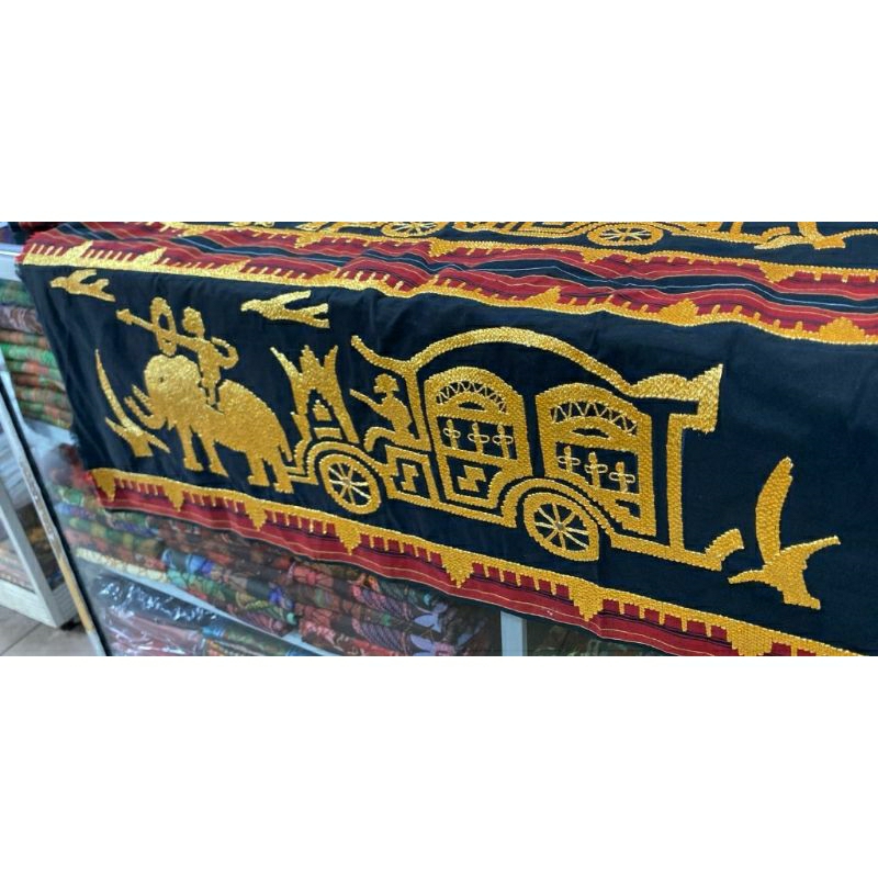 hiasan dinding kapal gajah tapis lampung handmade