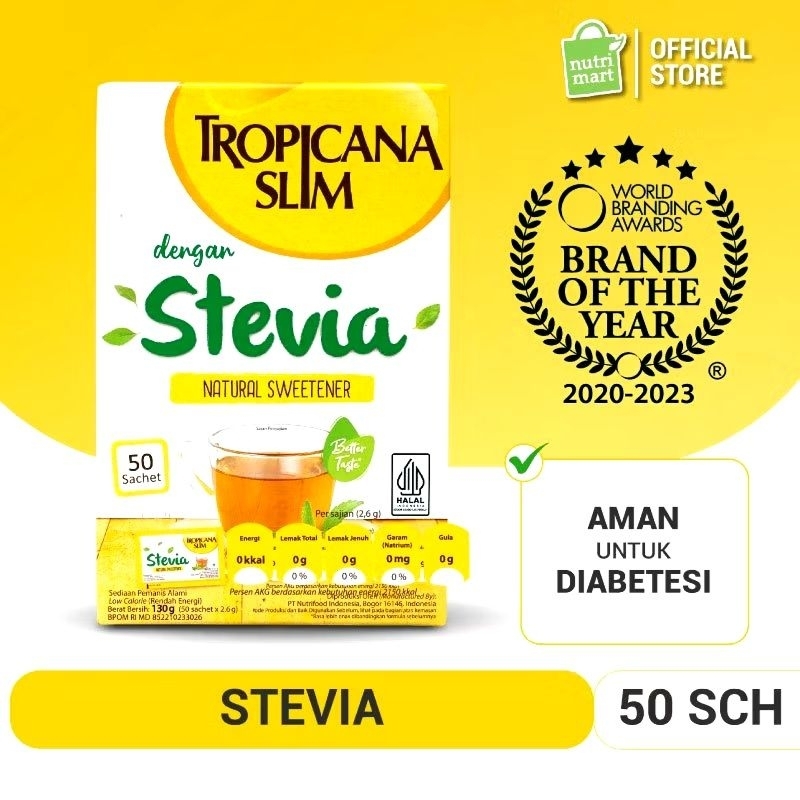 

Tropicana Slim Sweetener Stevia Isi 50 Sachet