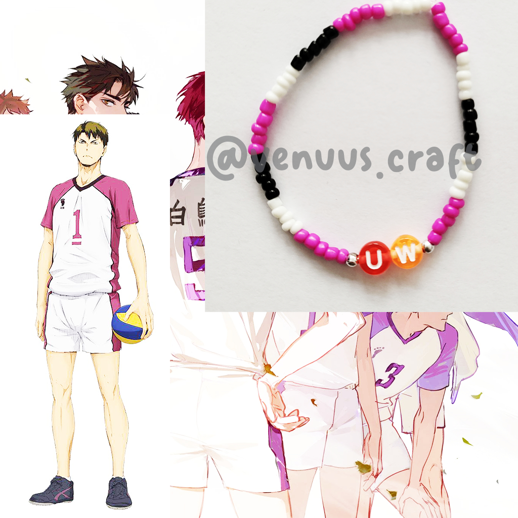 Gelang manik edisi  haikyuu shiratorizawa member  – haikyuu shiratorizawa inspired bracelet | gelang