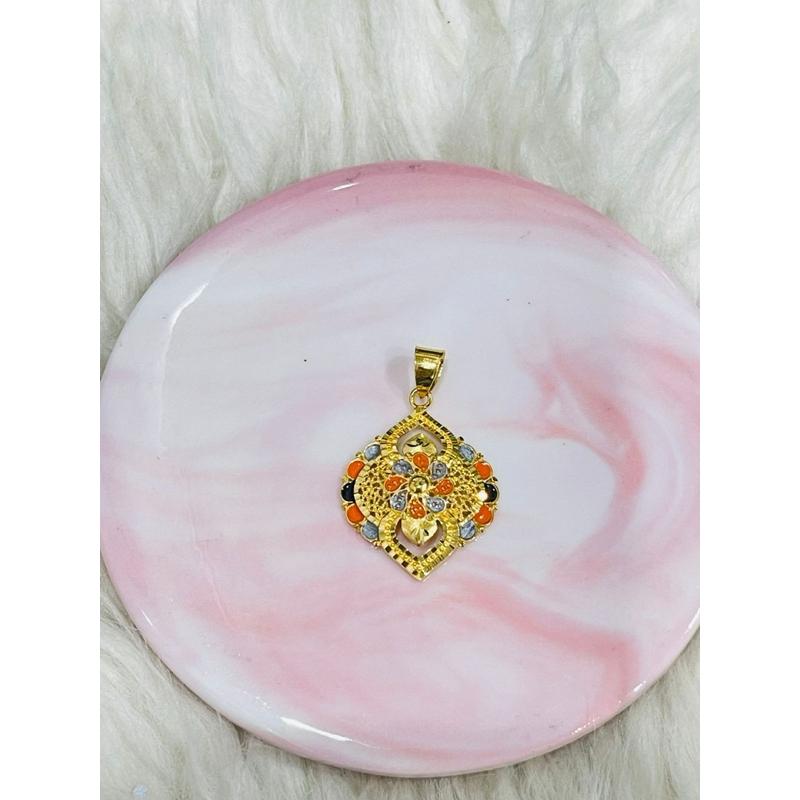 liontin kerawang dubai colorfull terbaru emas asli kadar 700