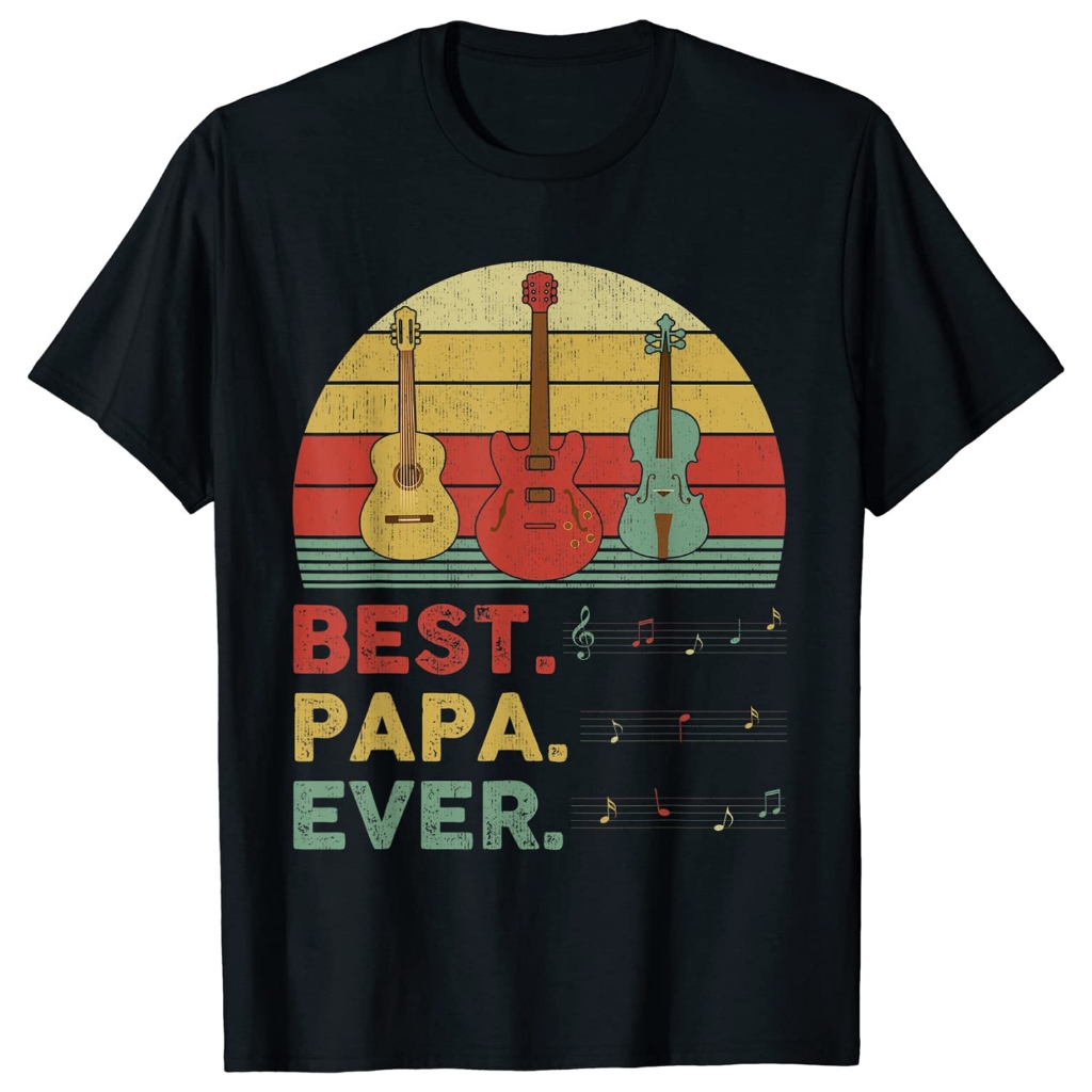 Kaos Papa Terbaik Pria Sepanjang Masa Kado Gitaris Gitaris Vintage untuk Pecinta Kado T-Shirt
