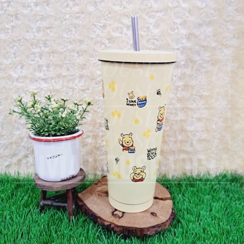 Termos Pooh Kuning Sedotan Stainless Tumbler Winnie The Pooh Termos Tumbler Stainless Pooh