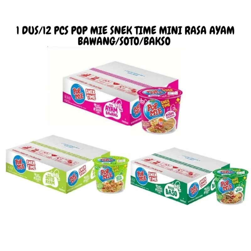 

1 DUS/12 PCS POP MIE SNEK MINI RASA AYAM BAWANG/SOTO/BAKSO BY INDOFOOD TStore