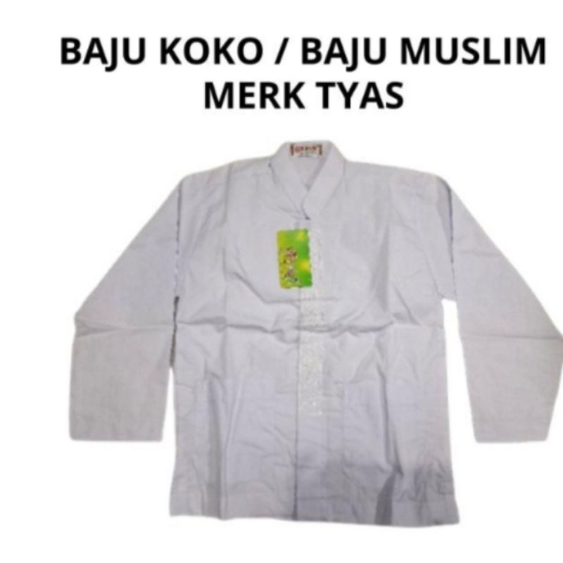 Seragam TYAS - Baju Koko Putih Lengan Panjang Sekolah Kantong Depan
