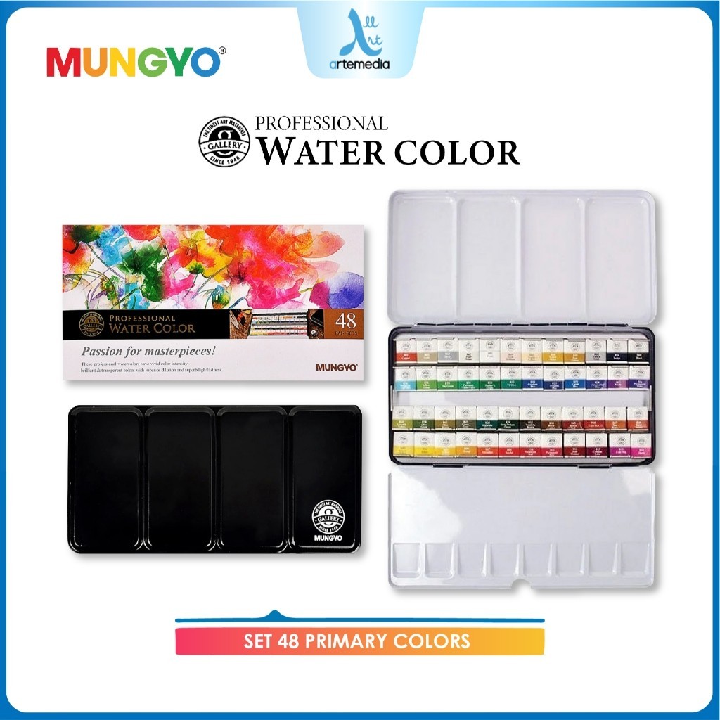 

Gramedia Surabaya - Mungyo Gallery Artists Professional Watercolor Half Pan Metal Case set48 /mwph48